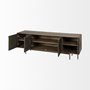 68845 - Grace I Two-Toned Brown Solid Wood TV Stand Media Console with Slated Doors, TV up to 82"
