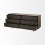 68846 - Grace 70Wx18.5Lx31.25H Two-Tone Brown Solid Wood 6 Drawer Sideboard