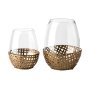 68940 - Reena II Large Gold Woven Metal Base Table Candle Holder 