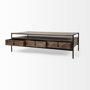 69016 - Glenn II 54x30 Dark Brown Wood w/ Black Iron Frame, Rectangle 3 Drawers Coffee Table