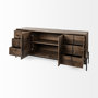 69020 - Glenn VI 71.5x18 Dark Brown Wood Frame w/ Black Iron Accent, 6 Drawer, 2 Door Cabinet Sideboard