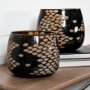 69036 - Mojave Small Black and Gold Detail Glass Vase 