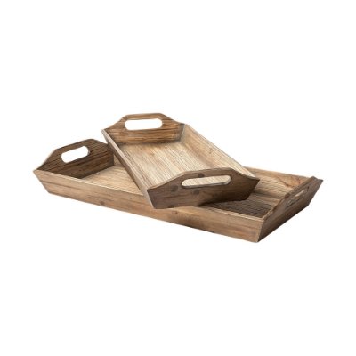68961 - Tawny (Set of 2) Natural Wooden Trays