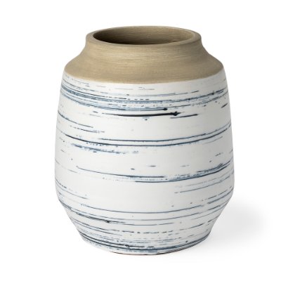 69042 - Sonnett Tall White/Blue Ceramic Vase 