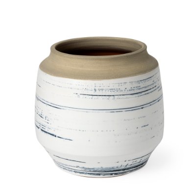 69043 - Sonnett Short White/Blue Ceramic Vase 