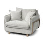 68716 - Roy II Frost Gray Upholstered and Brown Wood Frame Arm Chair