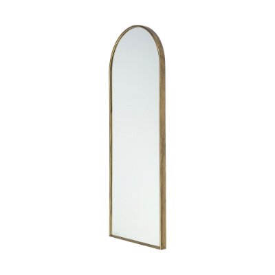 68740 - Agatha 28.0L x 2.0W x 70.0H Rounded Arch Gold Metal Frame Full Length Mirror