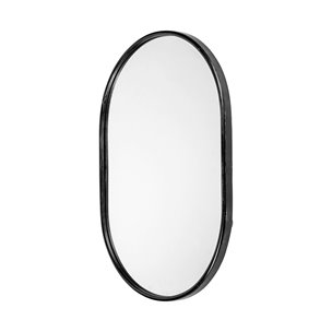 Sylvia II 24"x35" Oval Black Metal Frame Mirror 