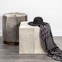 69055 - Zahavi I 20" Grey-toned hair-on-hide ottoman