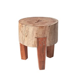 Asco 15"H Rustic Solid Reclaimed Wood Stool