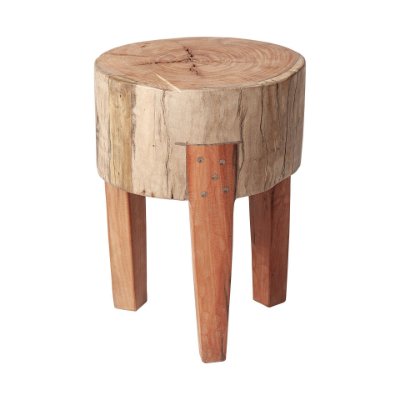 68900 - Asco 18"H Rustic Solid Reclaimed Wood Stool