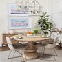 68518-AB - Crossman 60" Round Blonde Solid Wood & Base Dining Table