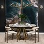68238-AB - Laurent 48" Marble Top Gold Metal Base Dining Table