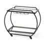 69086 - Chriselle Black Metal And Glass Two Tier Bar Cart