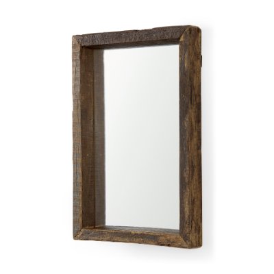 69154 - Gervaise 12L x 2W x 18H Brown Wood Frame Rectangular Wall Mirror
