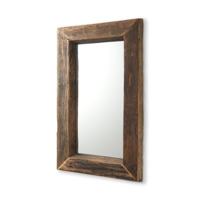 69156 - Gerome 28 x 48 Brown Wood Frame Rectangular Wall Mirror