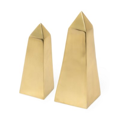 69160 - Giza (Set of 2) 4L x 4W Gold Elongated Pyramids