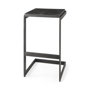 69172 - Kiran 17L x 17W x 30H Black Wood W/ Black Metal Base C-Shape Bar Stool