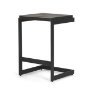 69175 - Kiran 17L x 17W x 26H Black Wood W/ Black Metal Base C-Shape Counter Stool