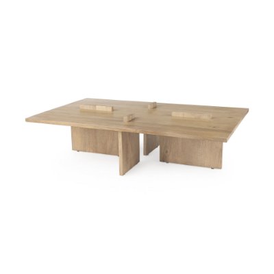 69186 - Aida 56 x 34 Rectangular Light Brown Wood Coffee Table