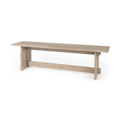 69195 - Aida 18H Light Gray Wood Dining Bench 