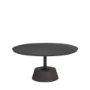 69202 - Maxwell 34" Dark Brown Wood W/ Black Metal Pedestal Base Round Coffee Table