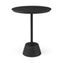 69204 - Maxwell 20" Round Dark Brown Wood w/ Black Metal Pedestal Side Table