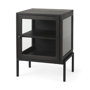 69207 - Arelius 20L x 18W x 26H Black-Brown Wood W/ Black Metal Frame End/Side Table