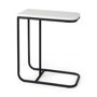 69212 - Kyra 12.0L x 20.0W x 23.0H White Marble Top W/Black Iron Frame C-Shaped End and Side Table