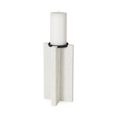 69219 - Sophia 5.5"L x 3.5"W x 10.5"H Marble Candle Holder Large