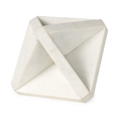 69225 - Sophia 5.5 L x 5.5 W x 8.5 H White Marble Decor Stand