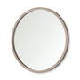 69234 - Gambit 46" Round Light Brown Wood Frame Wall Mirror