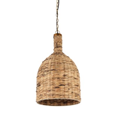 69244 - Campanile 16.0L x 16.0W x 27.0H Brown Whicker Pendant Light