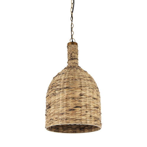 69244 - Campanile 16.0L x 16.0W x 27.0H Brown Whicker Pendant Light