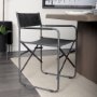 68797 - Direttore Black Iron Frame Black Leather Dining Chair