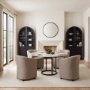 68849-AB - Tanner II 48" Round White Marble Top Black Metal Base Dining Table