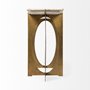 68660-AB - Reinhold IV 59L x 16W White Marble Top Gold Metal Base Console Table 