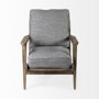 68727 - Olympus V Castlerock Grey Fabric Wrapped Brown Wooden Frame Accent Chair 
