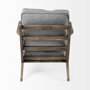68727 - Olympus V Castlerock Grey Fabric Wrapped Brown Wooden Frame Accent Chair 