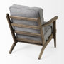 68727 - Olympus V Castlerock Grey Fabric Wrapped Brown Wooden Frame Accent Chair 