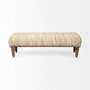 68744 - Alder II 55L x 16W Cream Upholstered Seat Wooden Base Accent Bench