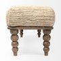 68744 - Alder II 55L x 16W Cream Upholstered Seat Wooden Base Accent Bench