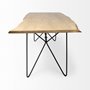 68752-AB - Papillion II 80x40 Rectangular Blonde Live Edge Sold Wood Top Black Metal Base Dining Table