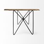 68752-AB - Papillion II 80x40 Rectangular Blonde Live Edge Sold Wood Top Black Metal Base Dining Table