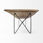 68752-AB - Papillion II 80x40 Rectangular Blonde Live Edge Sold Wood Top Black Metal Base Dining Table