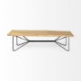 68754-AB - Papillion III 66L x 16W Blonde Wood And Iron Dining Bench 