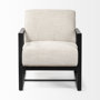 68760 - Stamford Light Beige Upholstered Seat w/ Wood Back, Metal Frame Accent Chair 