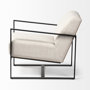 68760 - Stamford Light Beige Upholstered Seat w/ Wood Back, Metal Frame Accent Chair 