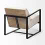 68760 - Stamford Light Beige Upholstered Seat w/ Wood Back, Metal Frame Accent Chair 