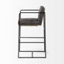 68761 - Stamford 40" Total Height Black Leather Seat w/ Wood Back, Metal Frame Bar Stool